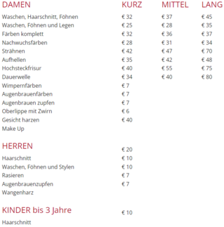 Preisliste